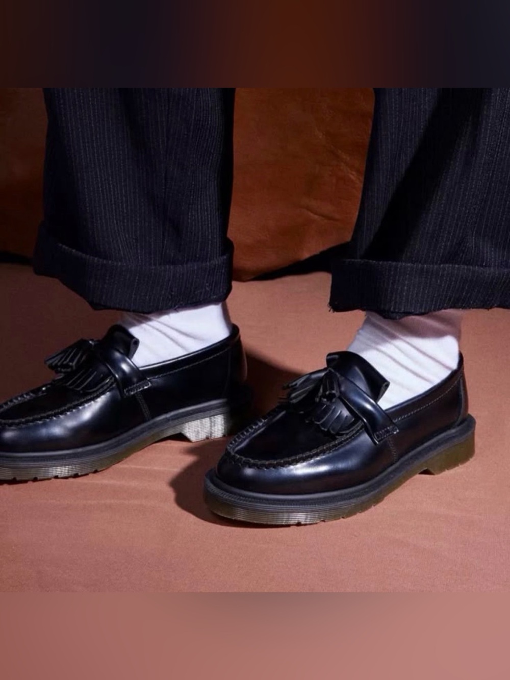 Dr. Martens Adrian Black Polished Smooth Tassel Loafers - Women Size 9